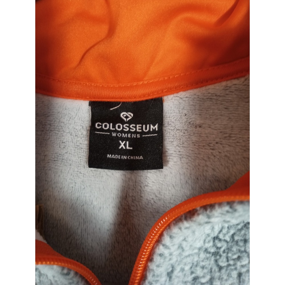 Colosseum Athletics Women's Miami Hurricanes XL Sherpa Gray 1/4 Zip Pullover Y2K - Picture 5 of 14